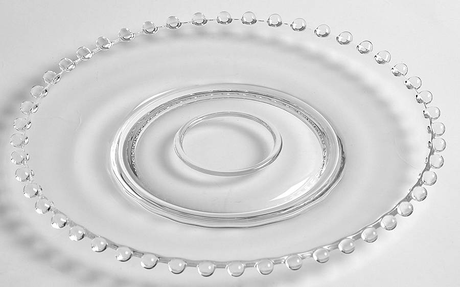 Candlewick Clear (Stem 3400) 7" Plate with Seat for Strawberry Set by Imperial Glass-Ohio-1
