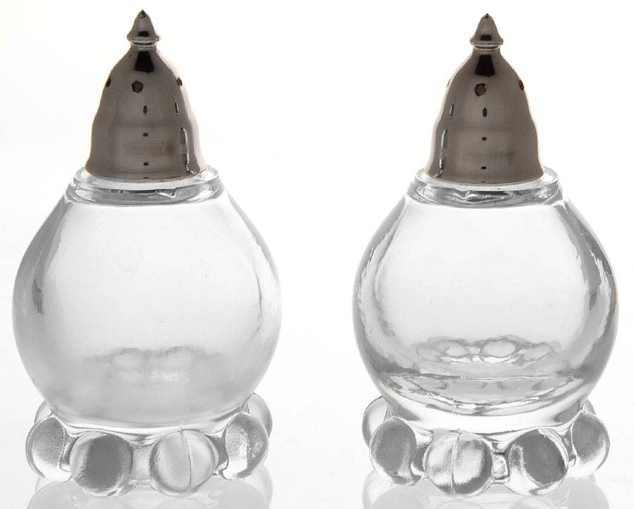 Candlewick Clear (Stem 3400) #96 Shaker Set with Eight Beads & Metal Lid by Imperial Glass-Ohio-1