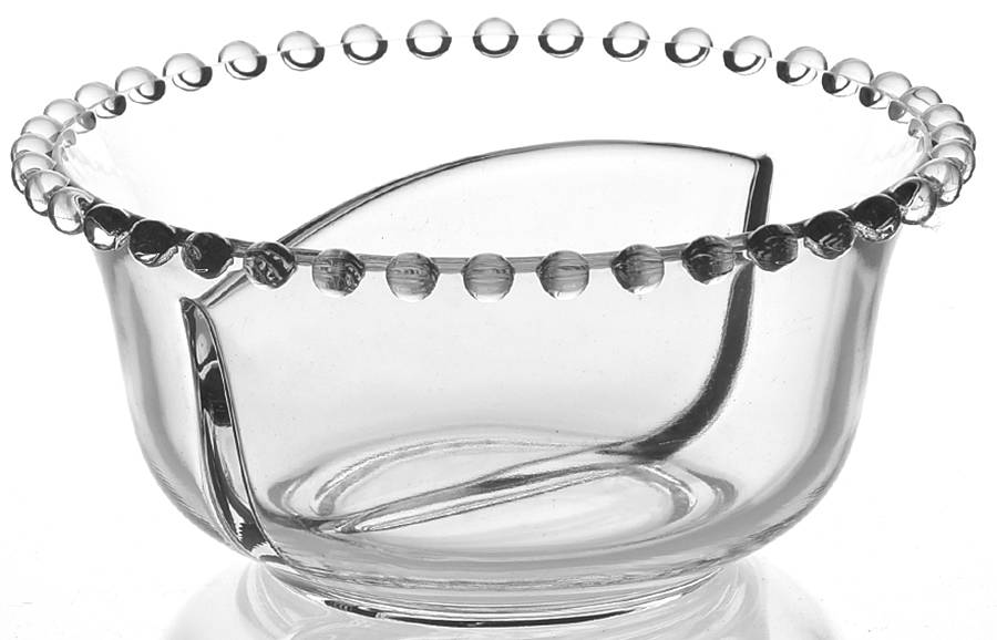 Candlewick Clear (Stem 3400) Divided Mayonnaise Bowl by Imperial Glass-Ohio-1
