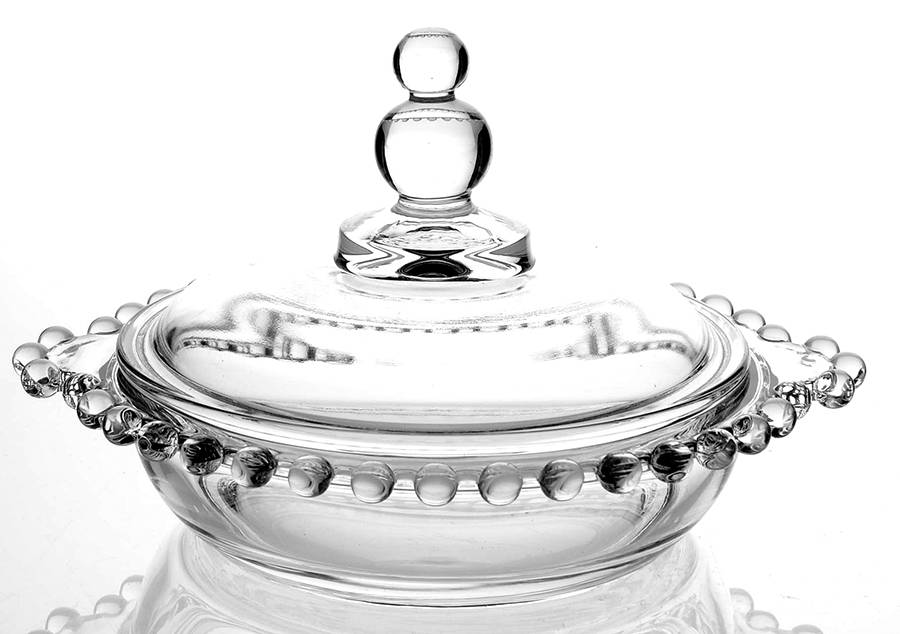 Candlewick Clear (Stem 3400) Round Covered Butter by Imperial Glass-Ohio-1