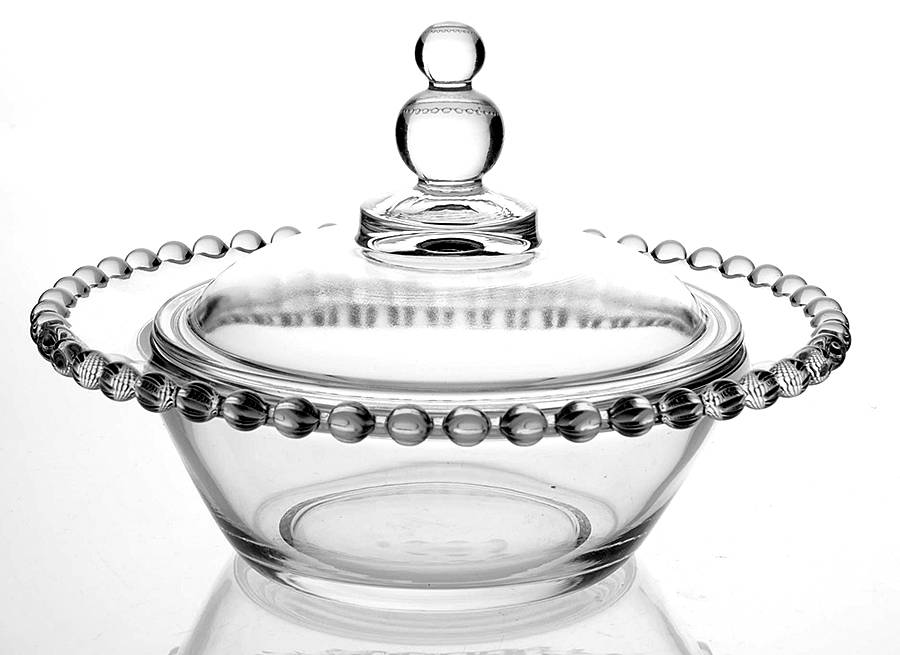Candlewick Clear (Stem 3400) 6" Candy Box/Jelly W/2 Ball Lid by Imperial Glass-Ohio-1