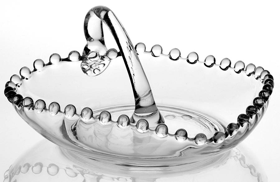 Candlewick Clear (Stem 3400) Wafer Tray with Center Handle by Imperial Glass-Ohio-1