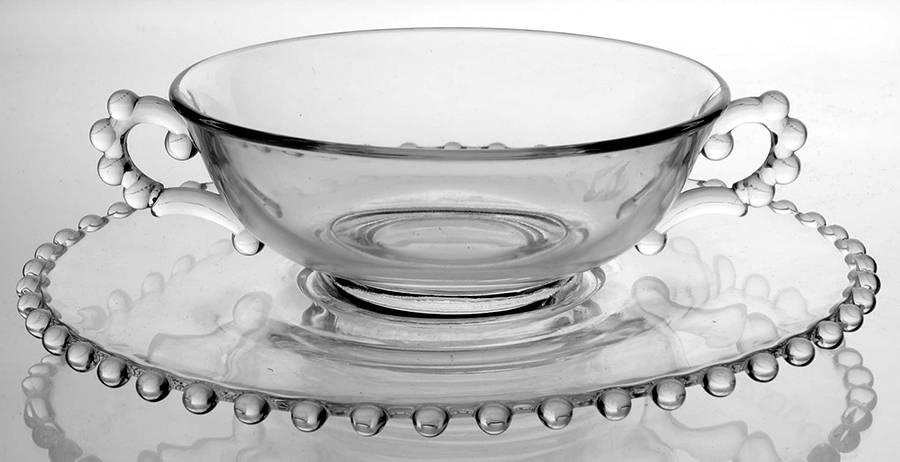 Candlewick Clear (Stem 3400) Cream Soup & Saucer/Underplate by Imperial Glass-Ohio-1