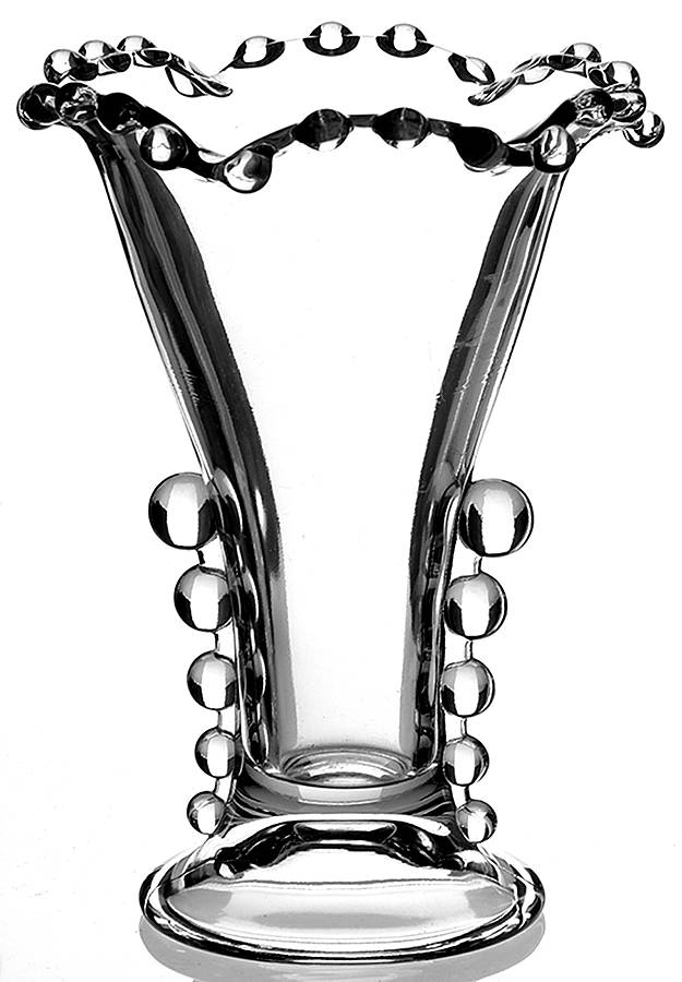 Candlewick Clear (Stem 3400) Crimped Flower Vase by Imperial Glass-Ohio-1