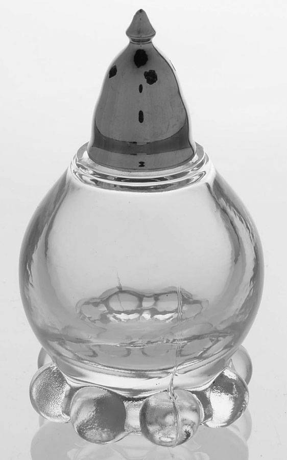 Candlewick Clear (Stem 3400) #96 Shaker w/Eight Beads & Metal Lid by Imperial Glass-Ohio-1