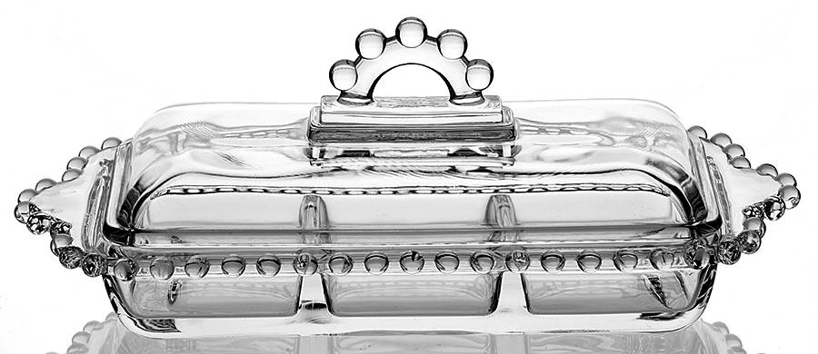 Candlewick Clear (Stem 3400) 3 Part Covered Rectangular Relish by Imperial Glass-Ohio-1