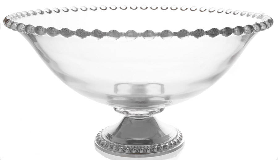 Candlewick Clear (Stem 3400) 9" Screw Peg Bowl W/Sterling Base by Imperial Glass-Ohio-1