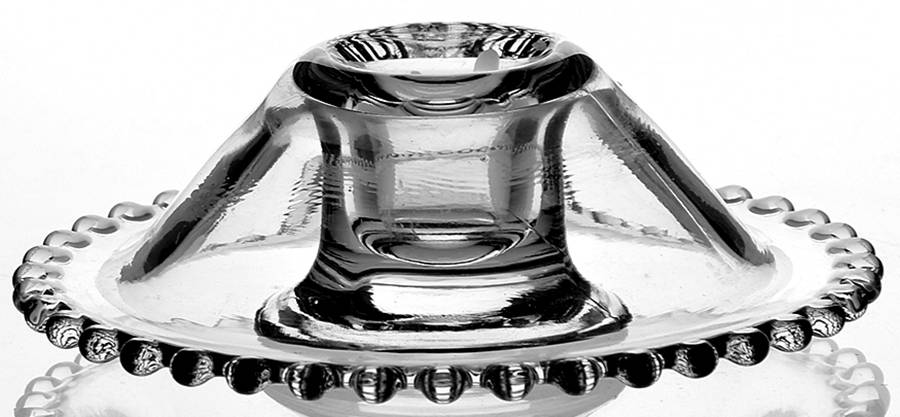 Candlewick Clear (Stem 3400) Mushroom Candlestick by Imperial Glass-Ohio-1