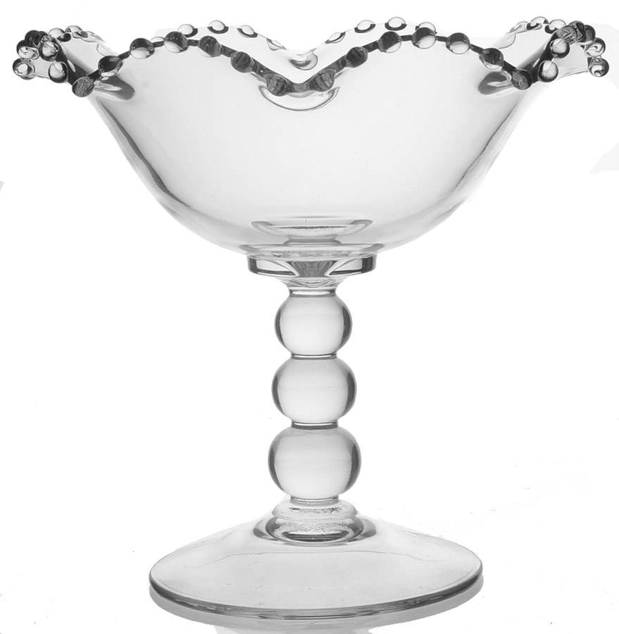 Candlewick Clear (Stem 3400) Crimped Tall Compote by Imperial Glass-Ohio-1