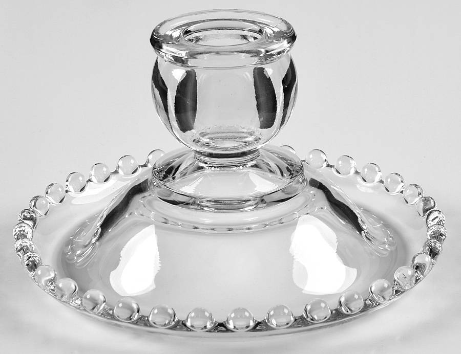 Candlewick Clear (Stem 3400) Rolled Edge Candlestick by Imperial Glass-Ohio-1