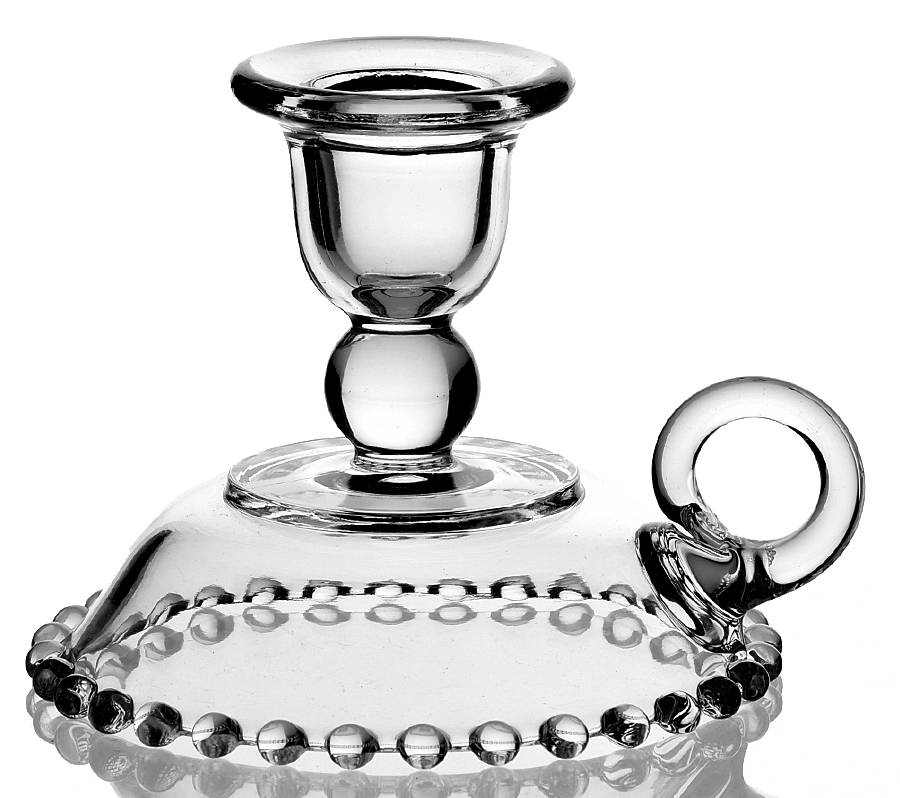 Candlewick Clear (Stem 3400) Handled Candleholder by Imperial Glass-Ohio-1