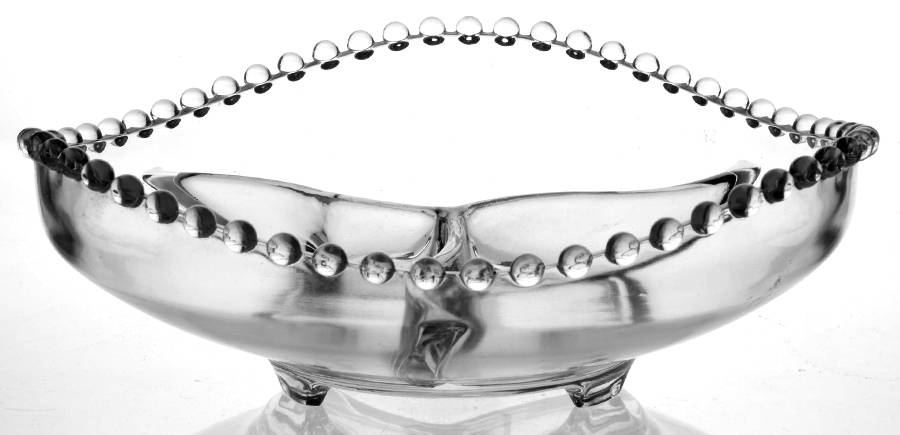 Candlewick Clear (Stem 3400) 9" Tricorne, 3 Toe, 3 Part Relish by Imperial Glass-Ohio-1