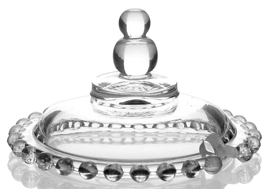 Candlewick Clear (Stem 3400) 2 Bead Marmalade Lid Only by Imperial Glass-Ohio-1