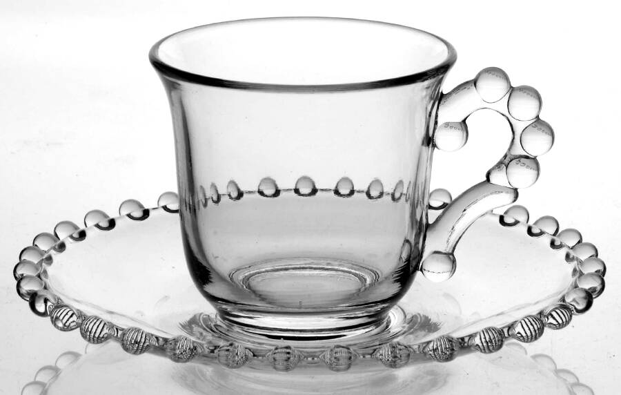 Candlewick Clear (Stem 3400) Flat Demitasse Cup & Saucer Set by Imperial Glass-Ohio-1