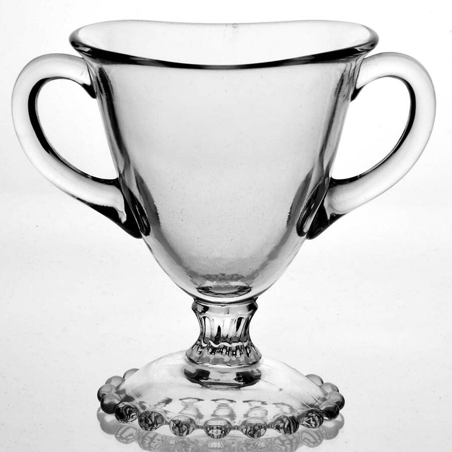 Candlewick Clear (Stem 3400) Beaded-Base Open Sugar by Imperial Glass-Ohio-1