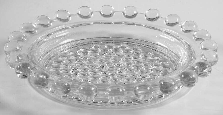 Candlewick Clear (Stem 3400) 6" Round Ashtray w/Bubbles by Imperial Glass-Ohio-1