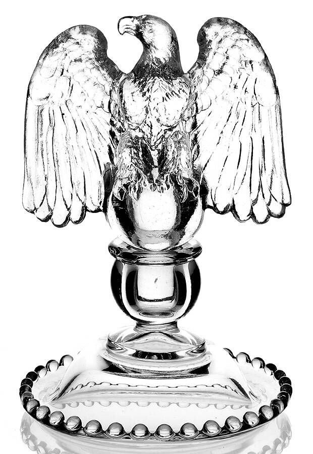 Candlewick Clear (Stem 3400) Candleholder W/Eagle Adapter by Imperial Glass-Ohio-1