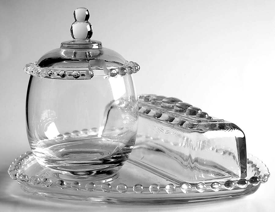 Candlewick Clear (Stem 3400) (4 Piece) Butter & Jam Set by Imperial Glass-Ohio-1