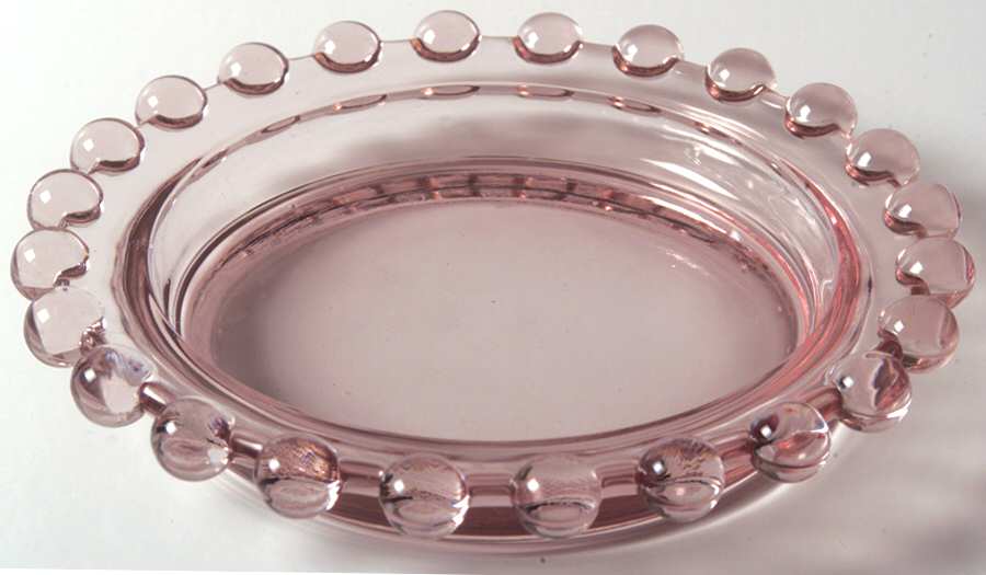 Candlewick Clear (Stem 3400) 6" Cranberry Ashtray by Imperial Glass-Ohio-1