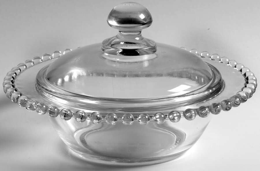 Candlewick Clear (Stem 3400) 6" Candy Box/Jelly W/1 Ball Lid by Imperial Glass-Ohio-1