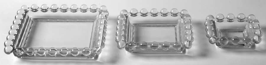 Candlewick Clear (Stem 3400) (3 Piece) Square Ashtray Set by Imperial Glass-Ohio-1