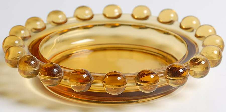 Candlewick Clear (Stem 3400) Amber Ashtray by Imperial Glass-Ohio-1
