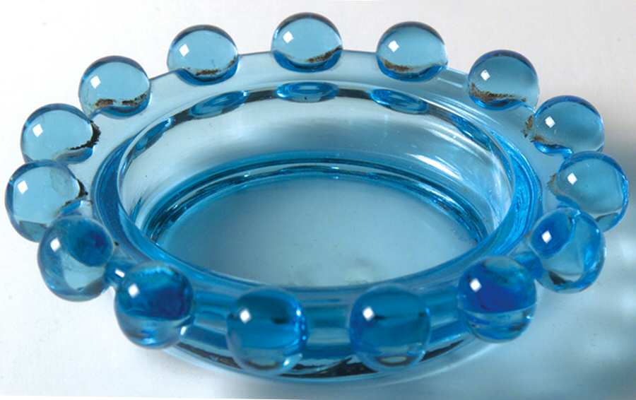 Candlewick Clear (Stem 3400) Blue Ashtray by Imperial Glass-Ohio-1