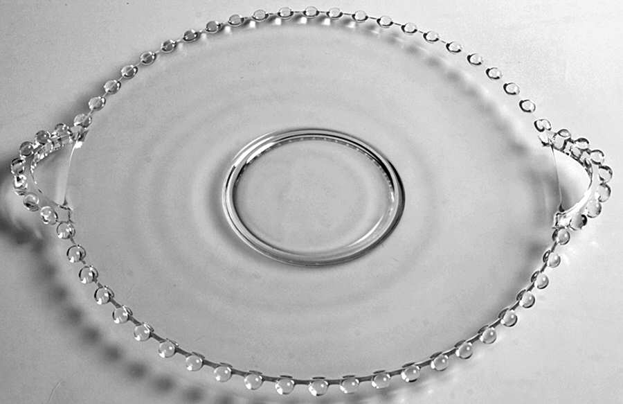 Candlewick Clear (Stem 3400) Handled Plate/Underplate for Divided Mayonnaise by Imperial Glass-Ohio-1