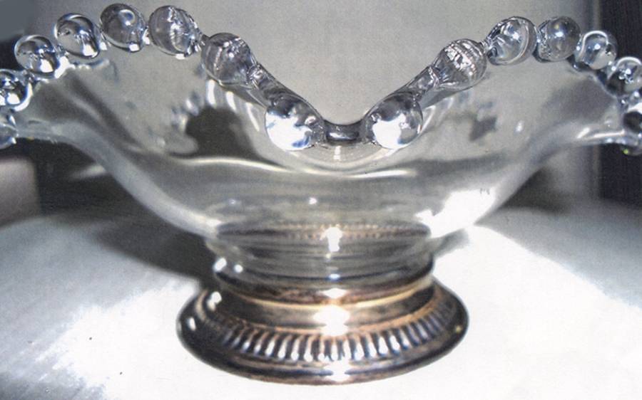 Candlewick Clear (Stem 3400) Flower Bowl W/Sterling Base by Imperial Glass-Ohio-1