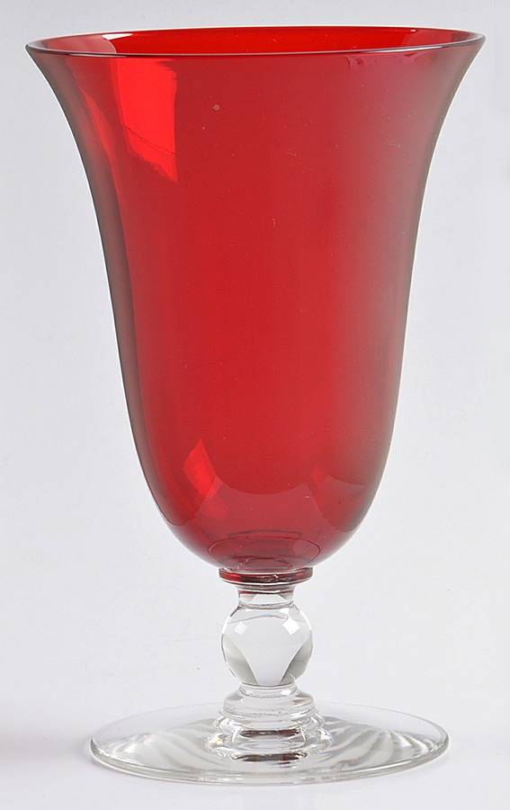 Candlewick Red (Stem 3400) 10 Oz Footed Tumbler by Imperial Glass-Ohio-1
