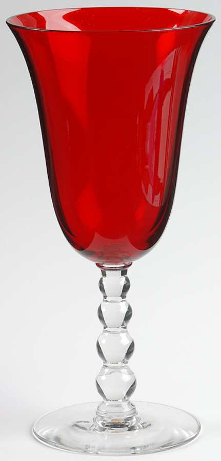 Candlewick Red (Stem 3400) Water Goblet by Imperial Glass-Ohio-1