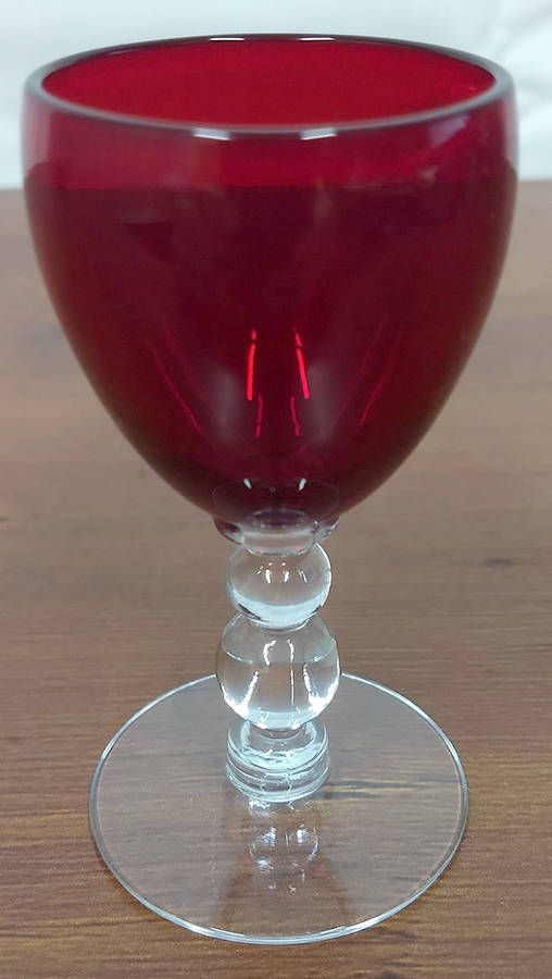 Candlewick Red (Stem 3800) Cordial Glass by Imperial Glass-Ohio-1
