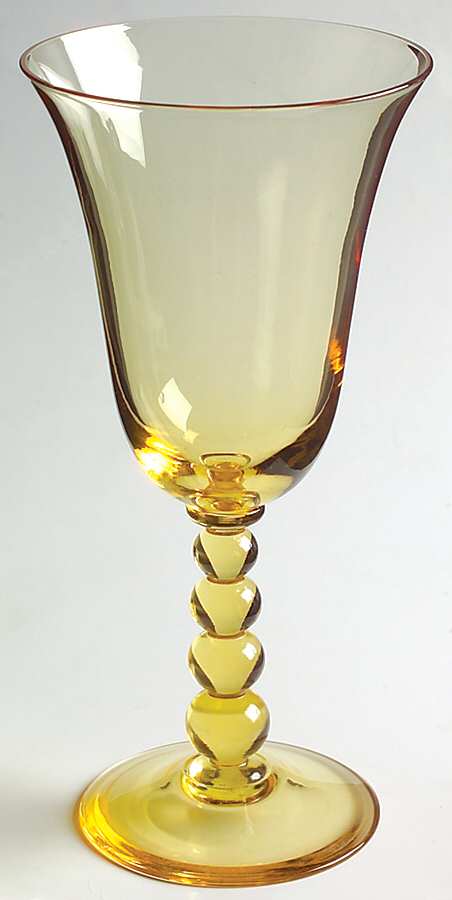 Candlewick Yellow Water Goblet by Imperial Glass-Ohio-1