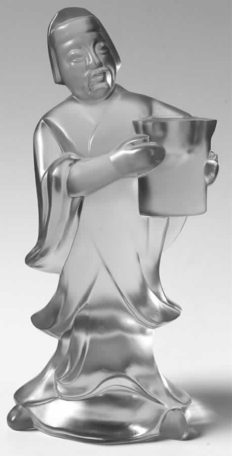 Cathay Clear Frosted Man Candle Servant by Imperial Glass-Ohio-1