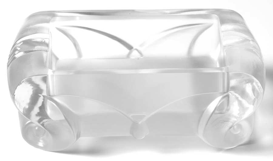 Cathay Clear Frosted Pillow Ashtray by Imperial Glass-Ohio-1