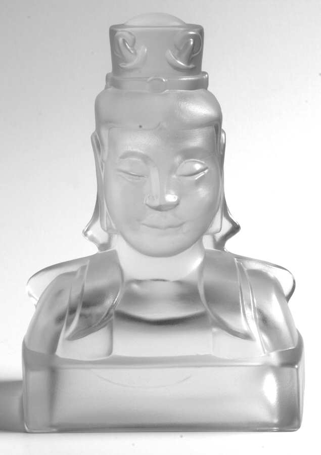 Cathay Clear Frosted Empress Bookend by Imperial Glass-Ohio-1