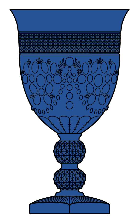 Chroma Blue Water Goblet by Imperial Glass-Ohio-1