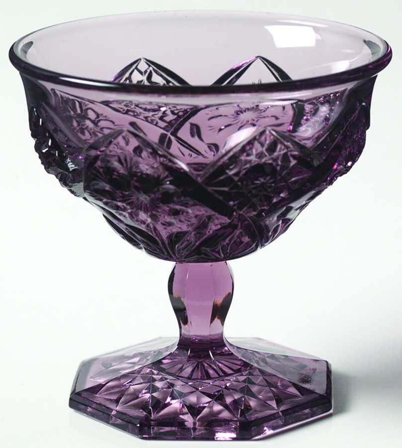 Cosmos Amethyst Champagne/Tall Sherbet by Imperial Glass-Ohio-1