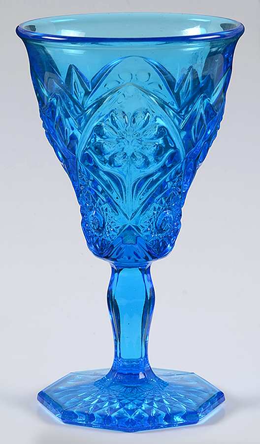 Cosmos Blue (Antique) Water Goblet by Imperial Glass-Ohio-1