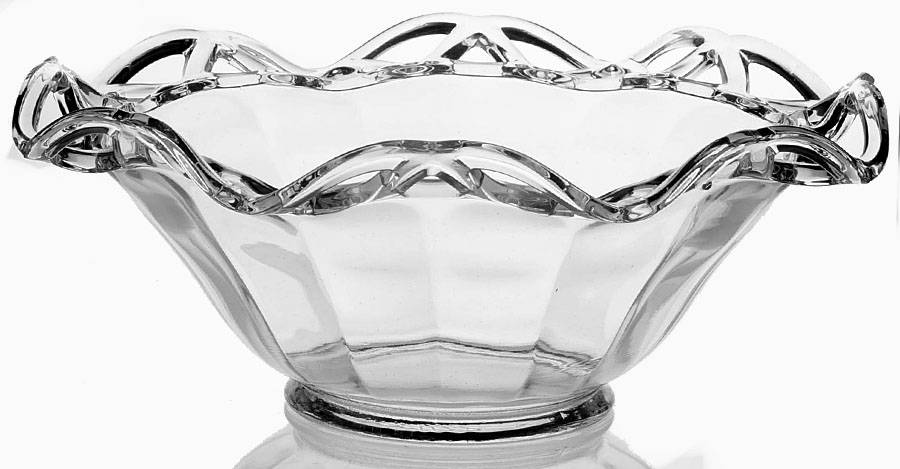 Crocheted Crystal 10" Round Crimped Bowl by Imperial Glass-Ohio-1