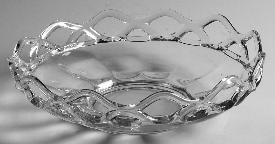 Crocheted Crystal 8" Nappy by Imperial Glass-Ohio-1
