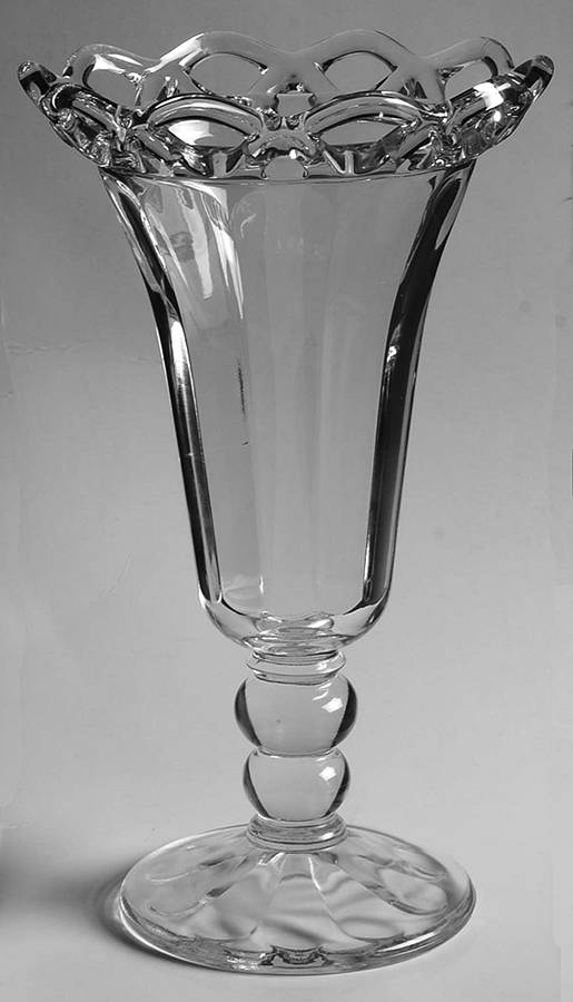 Crocheted Crystal 8" Flower Vase by Imperial Glass-Ohio-1