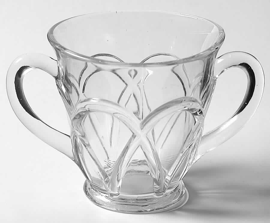 Crocheted Crystal Open Sugar by Imperial Glass-Ohio-1