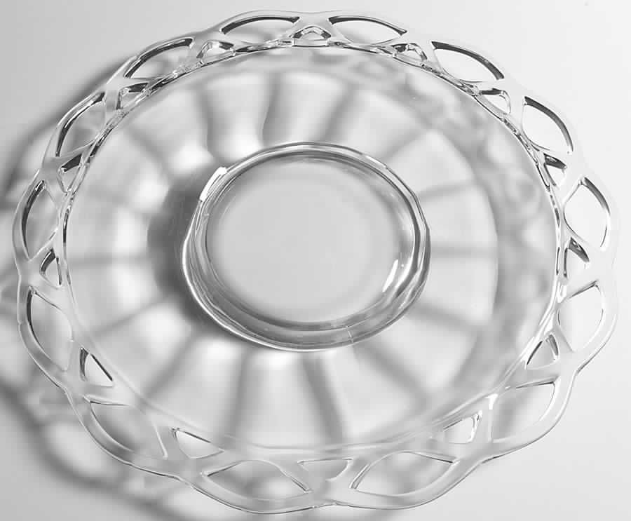 Crocheted Crystal Cheese & Cracker Plate by Imperial Glass-Ohio-1