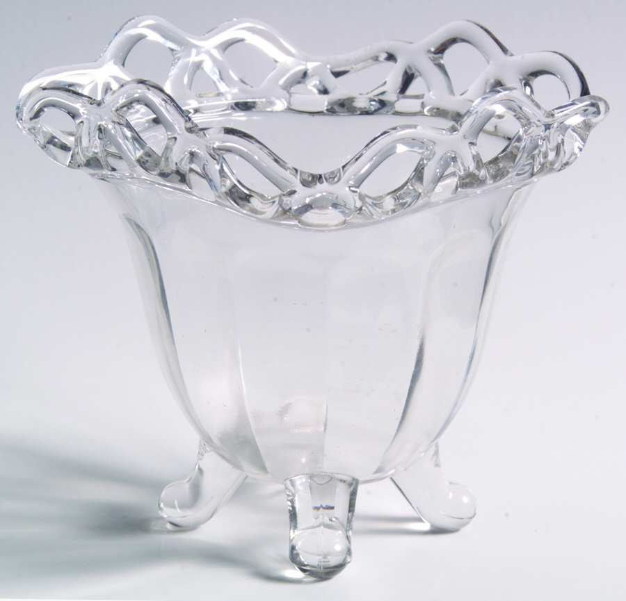 Crocheted Crystal 4-Toed Square Bon Bon by Imperial Glass-Ohio-1