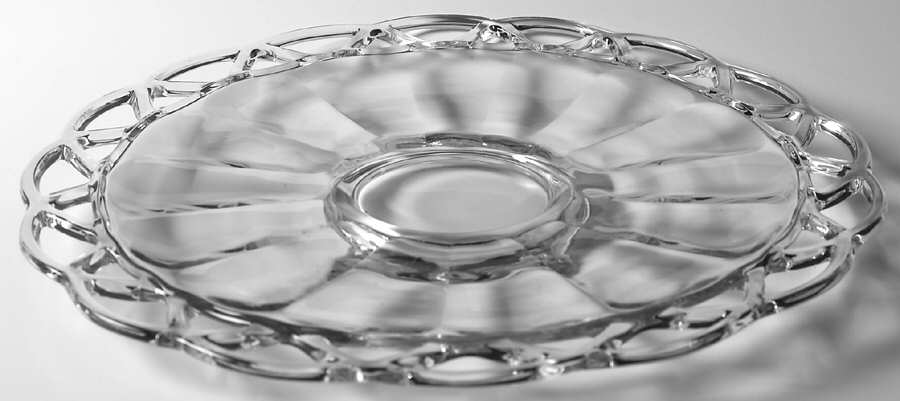 Crocheted Crystal Torte Plate by Imperial Glass-Ohio-1