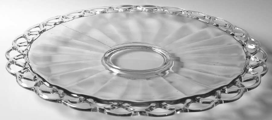 Crocheted Crystal Large Torte Plate by Imperial Glass-Ohio-1