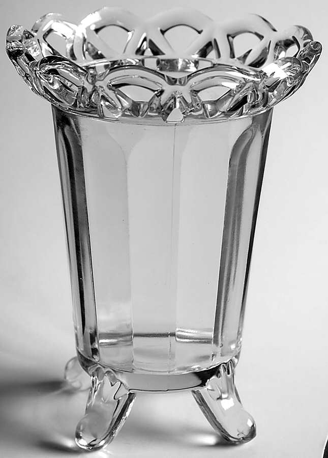 Crocheted Crystal 5" 4-Toed Flower Vase by Imperial Glass-Ohio-1
