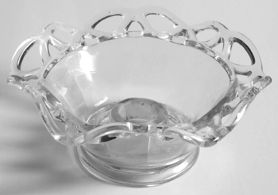 Crocheted Crystal Candle Bowl by Imperial Glass-Ohio-1