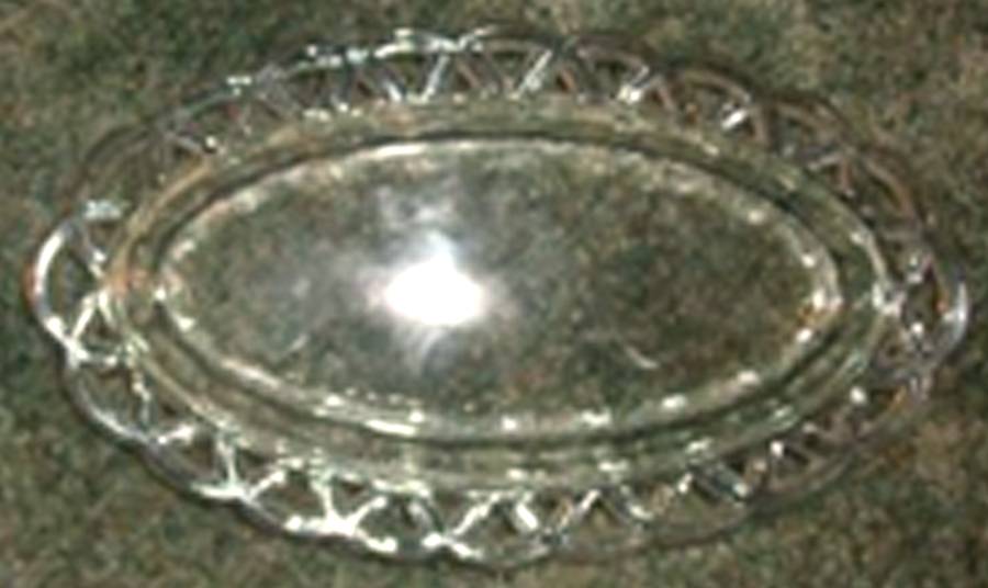 Crocheted Crystal 10" Oval Celery by Imperial Glass-Ohio-1